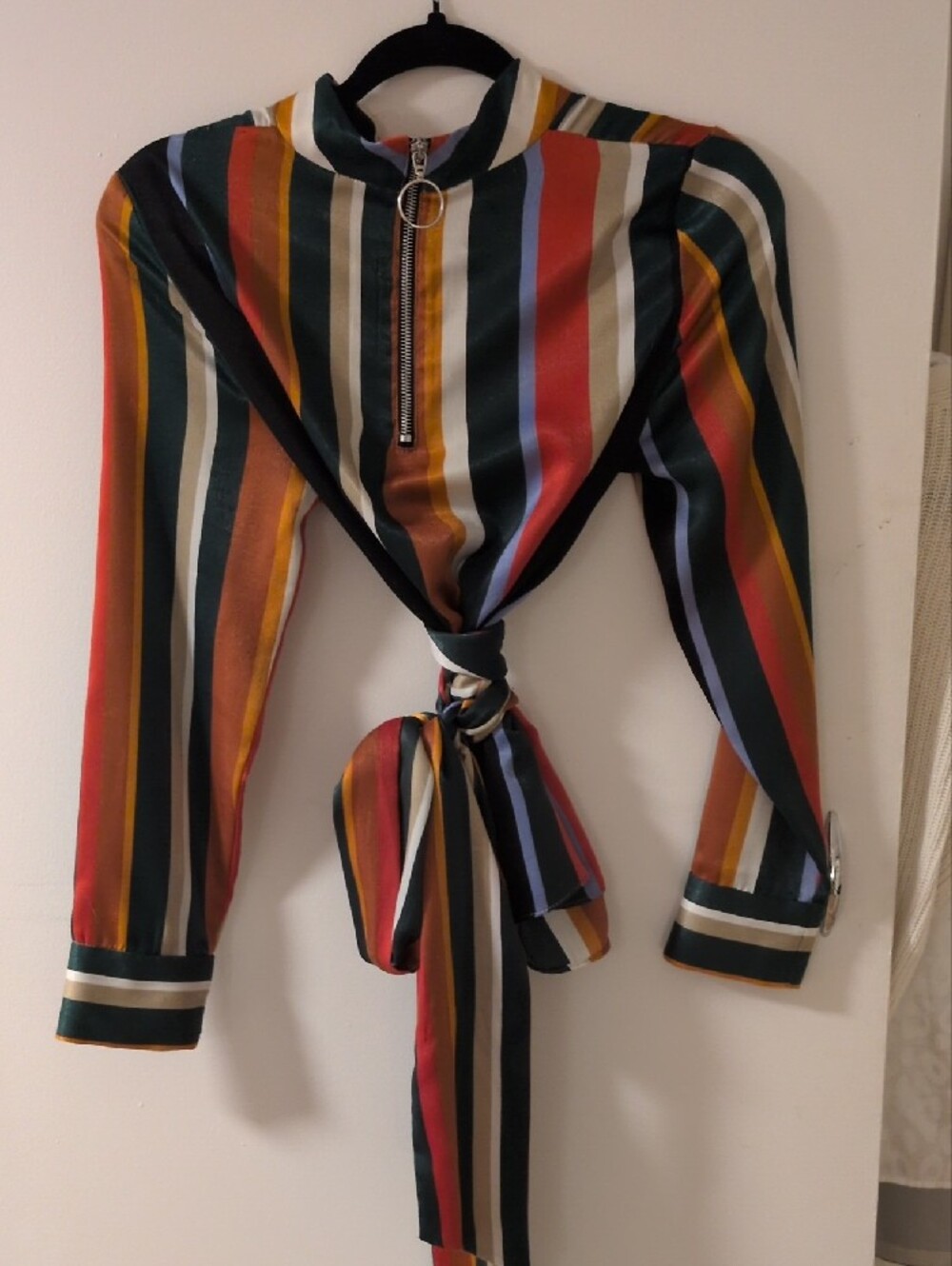 Striped Tie-Back Blouse in Multi-Color - Picture 2 of 3